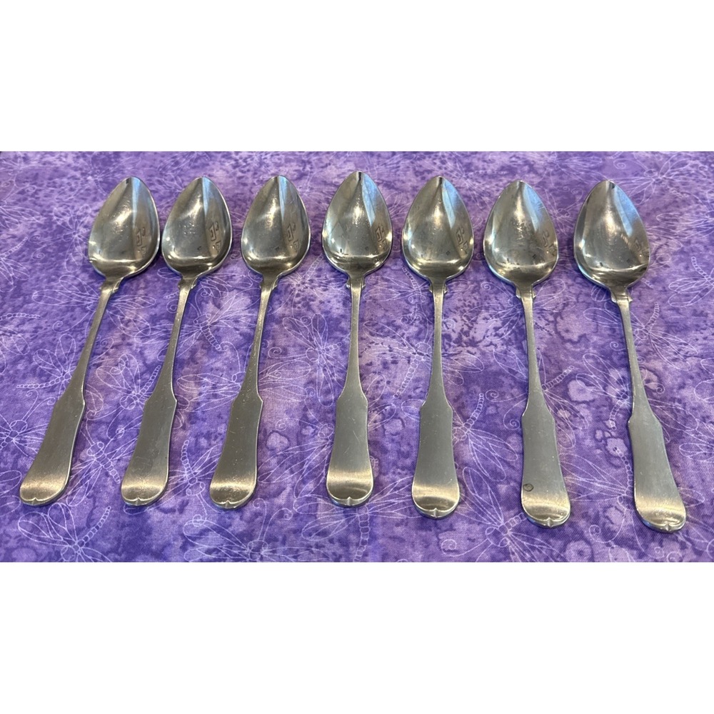 Oxford Hall OXH59 Soup Spoons Spoon‎ Satin Wing Heel Tipped Stainless Set Of 7